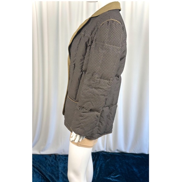 Vintage ‘Bill Blass’ Down Filled Brown Check Short Puffer - Winter Coat - S/M - Picture 10 of 10